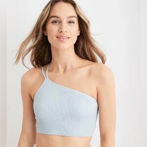 Aerie Real Free One Shoulder Ribbed Long Line Bralette Size XL